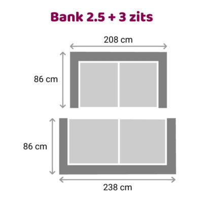 Bankstel 2.5-3 zits Carmen