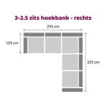 Zitzz Hamilton Hoekbank 2,5-3 zits - rechts