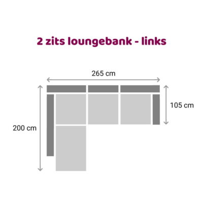 Hamilton loungebank 2-zits - links