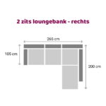 Hamilton loungebank 2-zits - rechts