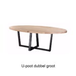 Eettafel Rustiek Eiken Rond U poot dubbel groot