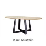 Ovale Eiken Eettafel Rustiek Met U poot dubbel klein