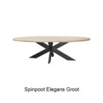 Ovale Eiken Eettafel Rustiek Spinpoot Elegant Groot 1