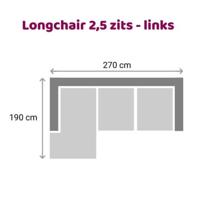 Zitzz Leola - Loungebank - 2,5-zits links