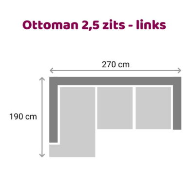 Zitzz Leola - Ottoman - 2,5-zits - links