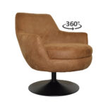 Fauteuil Azura - Eco Leer Bull 28 Cognac - Zijaanzicht 360