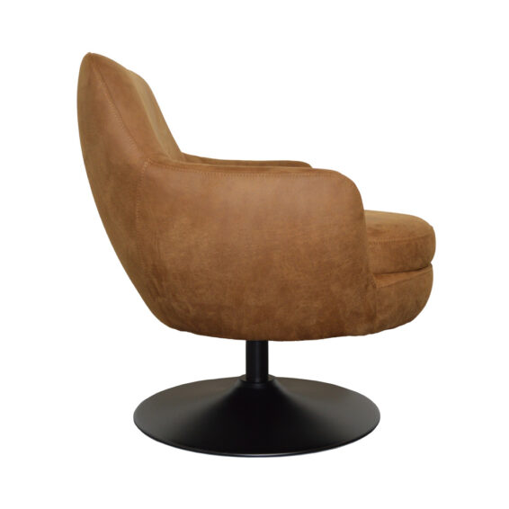 Fauteuil Azura - Eco Leer Bull 28 Cognac - Zijaanzicht