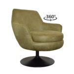 Fauteuil Azura - Eco Leer Bull 59 Moss - Vooraanzicht Schuin 360