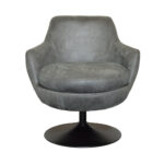 Fauteuil Azura - Eco Leer Bull 67 Anthracite - Vooraanzicht (2)