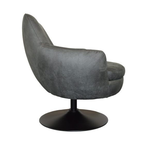 Fauteuil Azura - Eco Leer Bull 67 Anthracite - Zijaanzicht