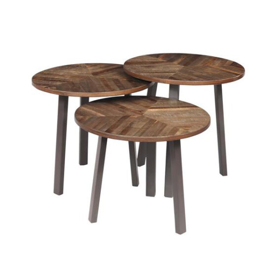 Tower Living LAZIO TABLE SET 3 55OX45 40 35 RECL. TEAK W GREY