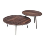 Tower Living ROLO TABLE SET 2 75OX40 60OX35 RECL. TEAK WINE