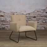 Tower Living Fauteuil Dante - Stof Teddy MJ8-3 Light Brown Sfeerfoto