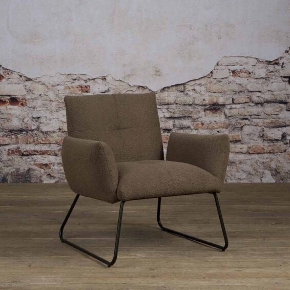 Tower Living Fauteuil Dante - Stof Teddy MJ8-7 Dark Brown Sfeerfoto