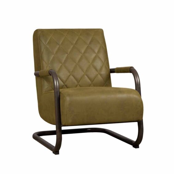 Tower-Living-Fauteuil-Civo-Leer-Bull-Green