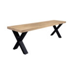 Tuintafel Bank Eiken Met X-poten