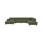 Loungebank + Ottoman Leeds 2.5 Zits Met Stof City 355 Bottle Green Rechts