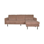 Tower Living Loungebank Derby 2,5 Zits Stof Lara 005 Pale Brown Vooraanzicht