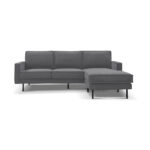 Tower Living Loungebank Derby 2,5 Zits+chaise Loinge Stof Lara 026 Dusty Grey Rechts