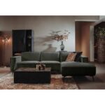 Tower Living Loungebank Leeds 2,5 Zits+chaise Lounge 355 Bottle Green