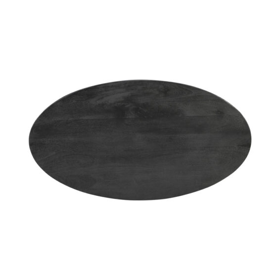 Woods & More - Ovale Salontafel Mango 130 Cm Blad Zwart